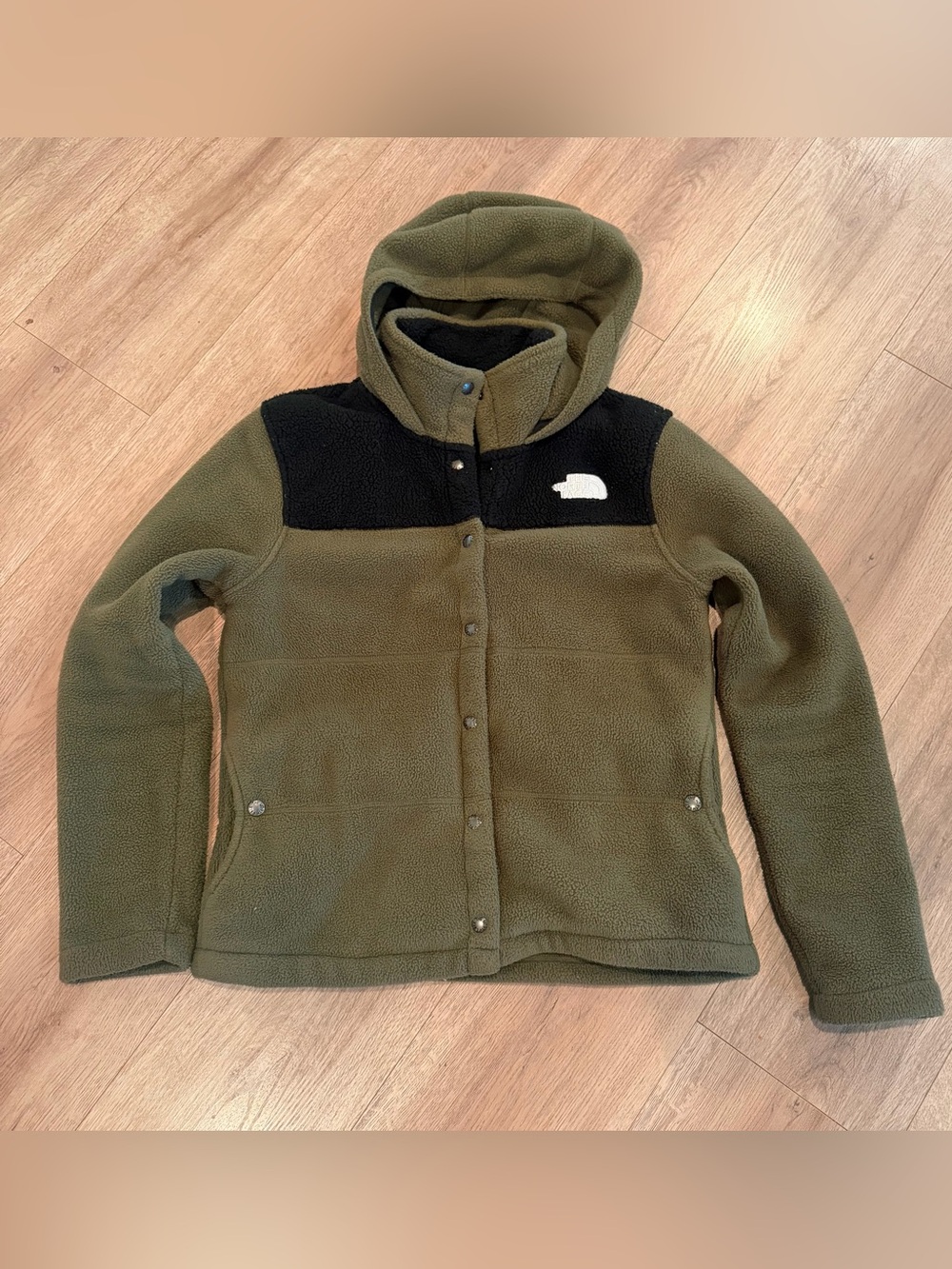 The North Face Women’s Olive Green Gemma Hooded Thick Fleece Jacket